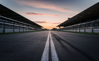 Ready to start, on an empty track